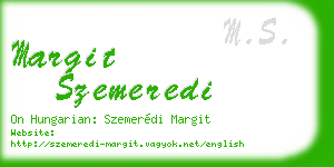 margit szemeredi business card